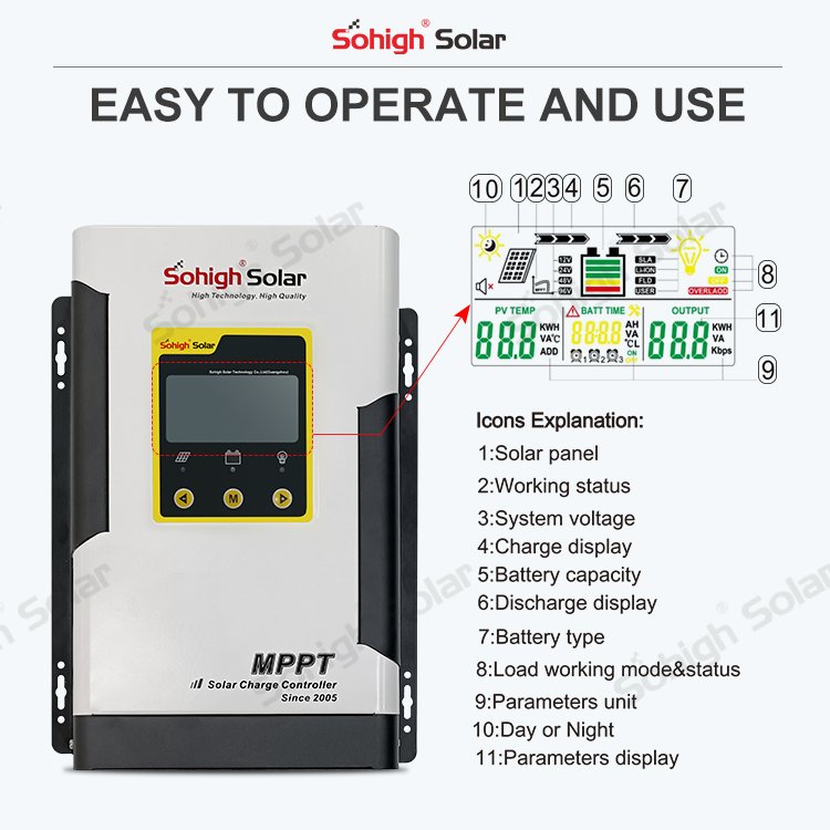 12v 24v lifepo4 power energy 48v 100a charging 36v 100 amp battery panel mppt controller control solar charger