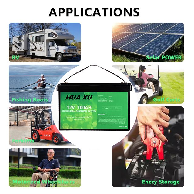 12V 100Ah Lifepo4 Lithium Iron Battery Pack Deep Cycle Times battery lifepo4 battery 12v for solar energy system