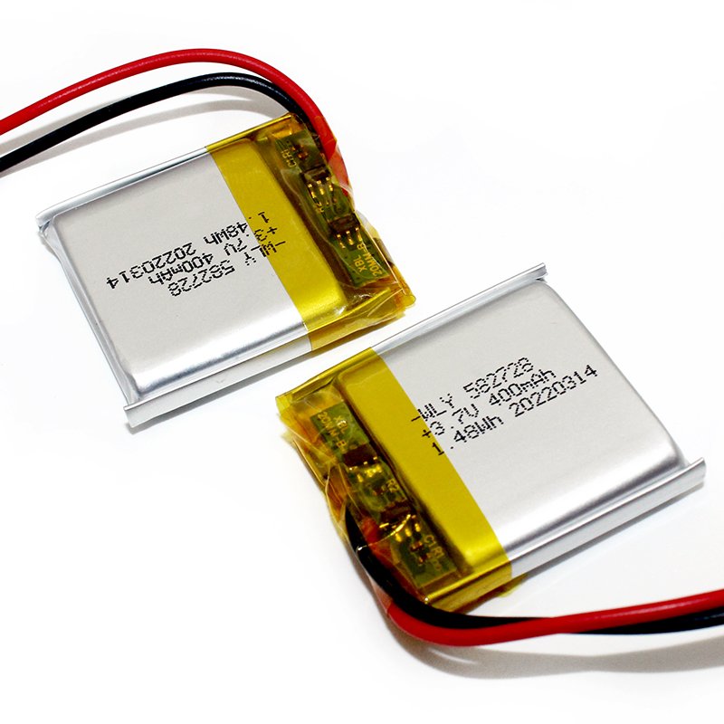 Small Batteries 3.7 Volt Batteries 582728 400mAH Rechargeable Lithium Ion Batteries