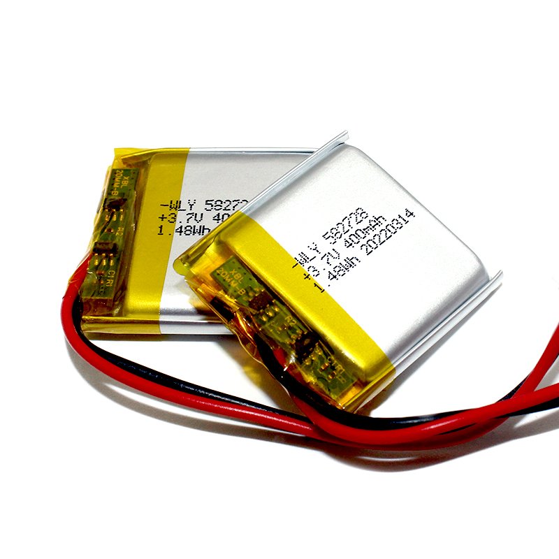 Small Batteries 3.7 Volt Batteries 582728 400mAH Rechargeable Lithium Ion Batteries