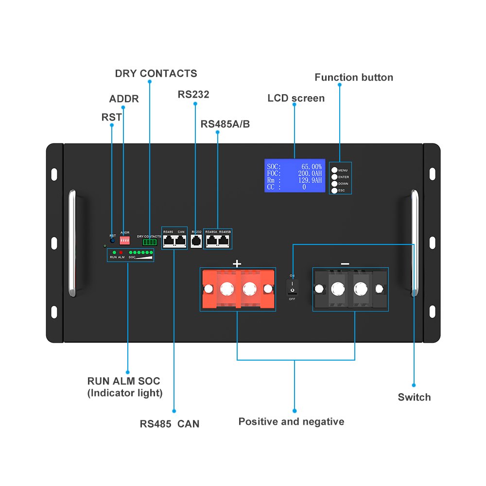 Rechargeable Power Solar Energy Storage System LiFePO4 Battery 50Ah 150Ah 100Ah 200Ah Golf Cart 48V Lithium Ion Battery