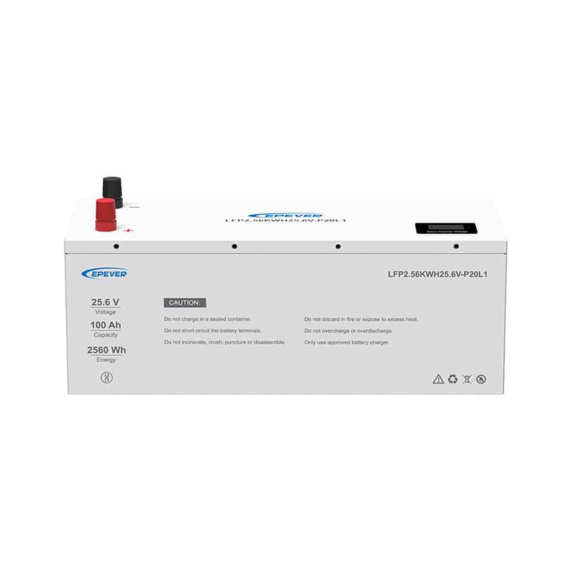 EPEVER 25.6V Lifepo4 Energy Storage Battery 100Ah 2650WH Solar Lifepo4 Battery Pack With Smart Bms