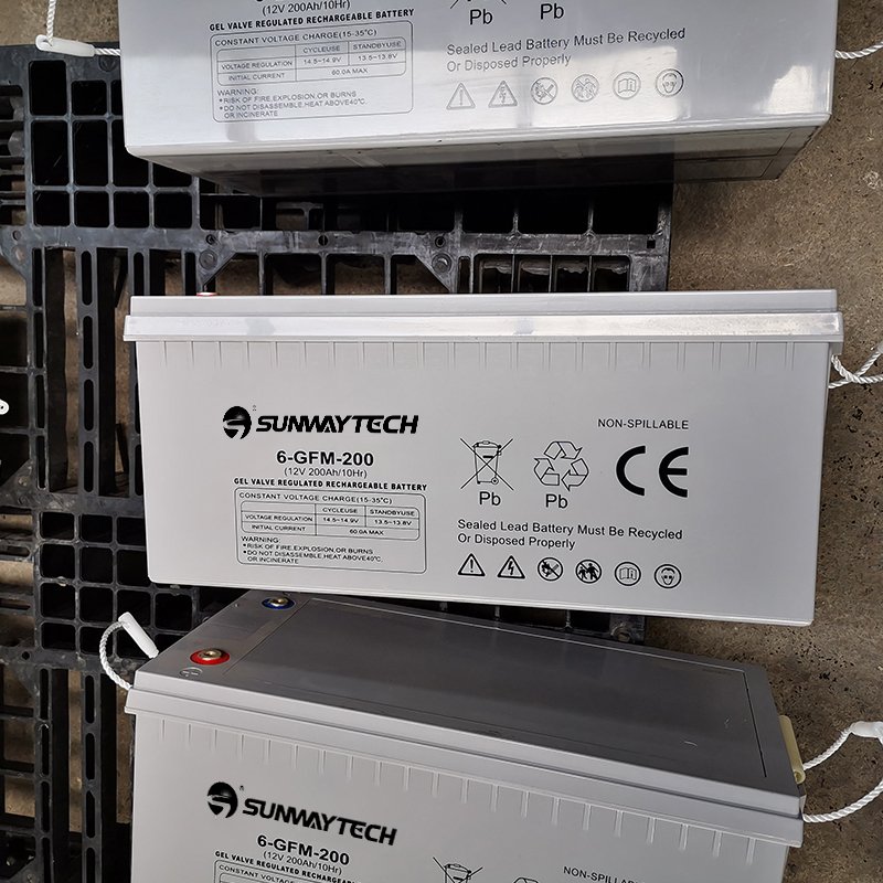 Sunway Gel Agm Lead Acid Battery solar street light battery 200ah 12v for home appliances