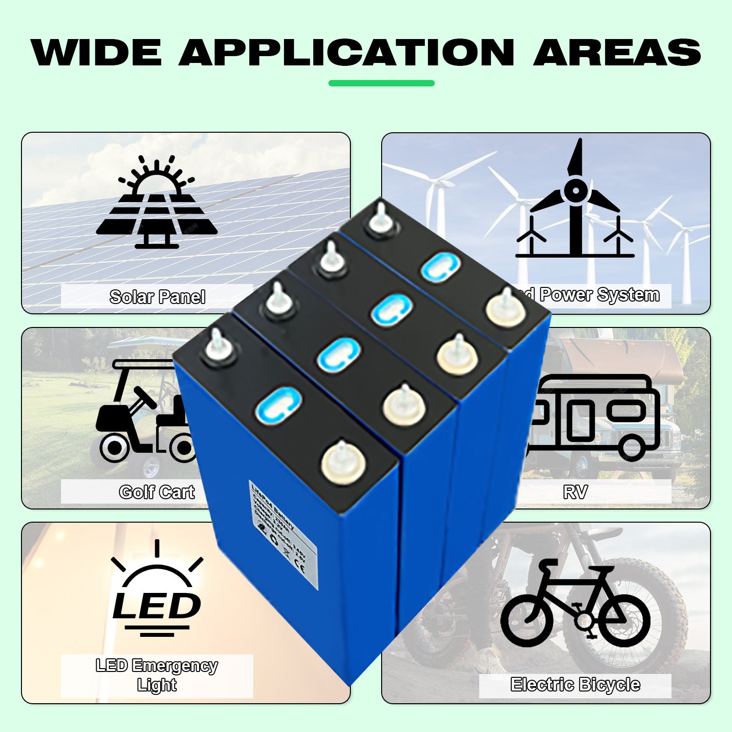 Grade A 3.2V 230Ah LiFePO4 Battery Cells, 5000+ Deep Cycle Rechargeable Lithium Iron Phosphate Battery for Marine, RV, Camper