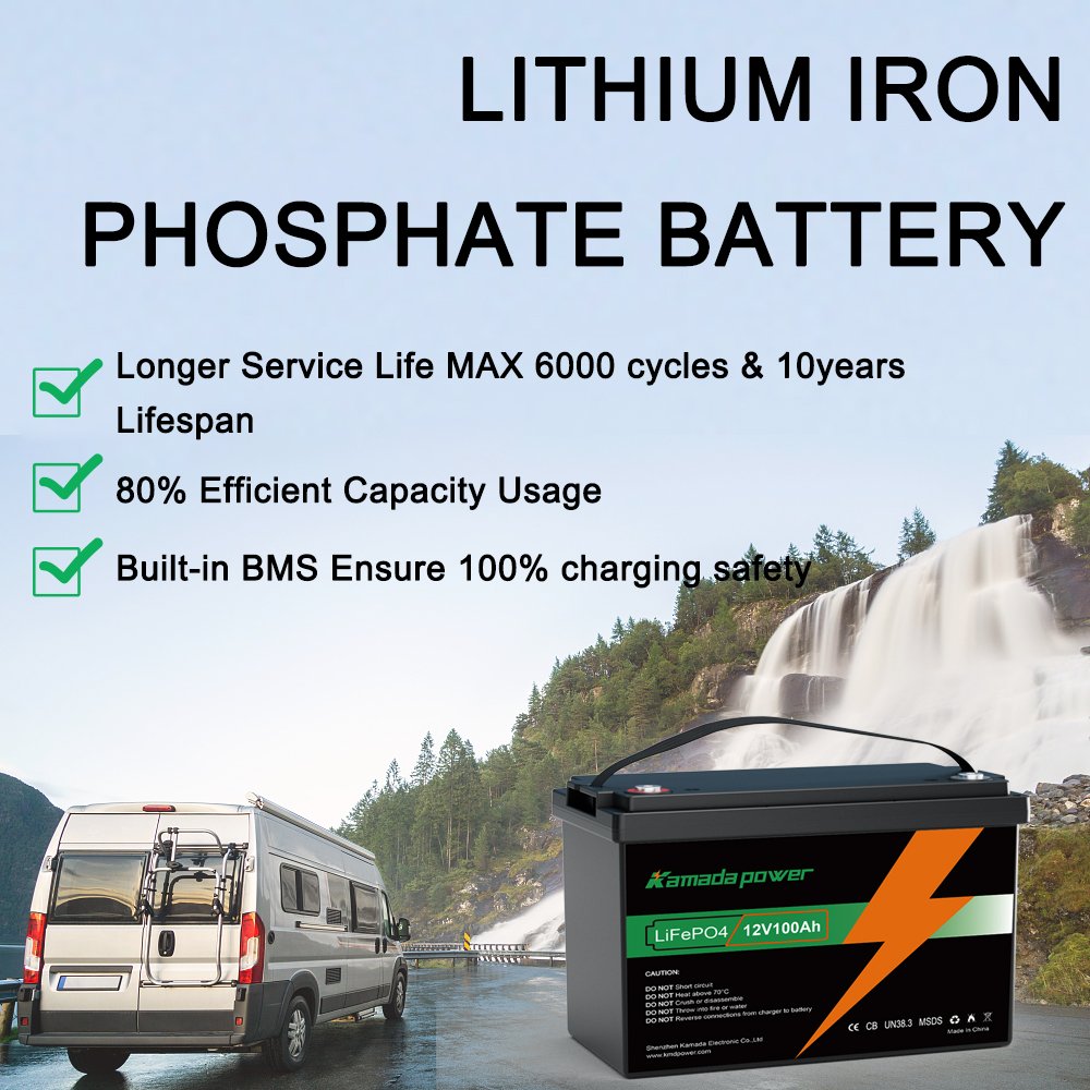 KMD solar lithium deep cycle 24v lifepo4 battery pack 200ah 100ah 50ah batteries 12v 48v golf cart battery 12v 60ah 150ah