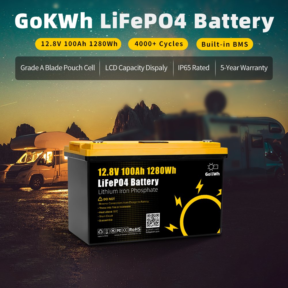 EU Stock Free Shipping 12V 24V 100Ah 200Ah Lifepo4 BYD 12.8V 25.6V Lithium Iron Phosphate Camping Car RV Solar Storage Battery