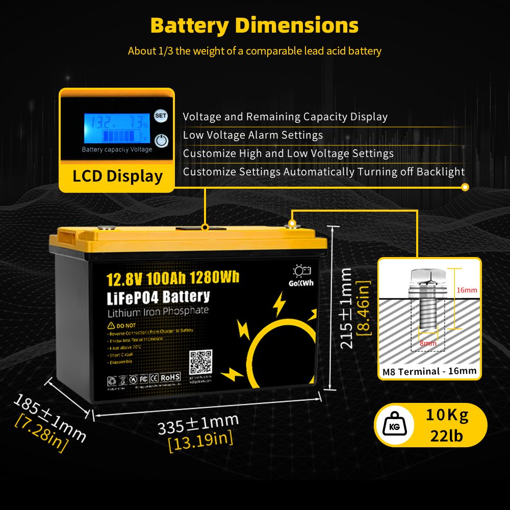 EU Stock Free Shipping 12V 24V 100Ah 200Ah Lifepo4 BYD 12.8V 25.6V Lithium Iron Phosphate Camping Car RV Solar Storage Battery