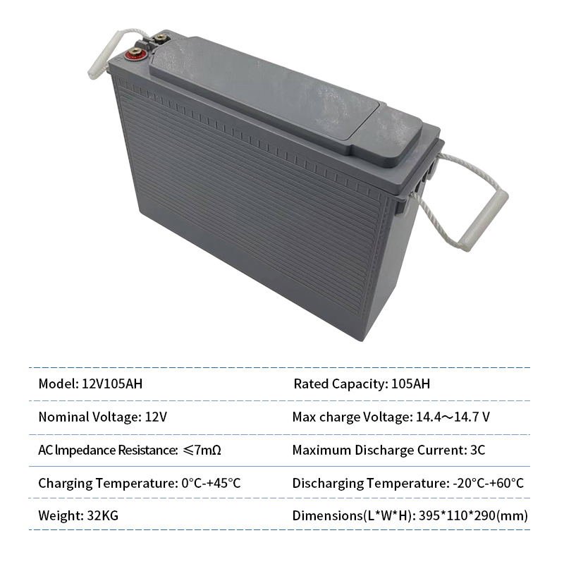 Solar Battery AGM GEL VRLA UPS Inverter Battery 12V 100AH 105AH 110AH Front Terminal Europe Standard Lead Acid Battery