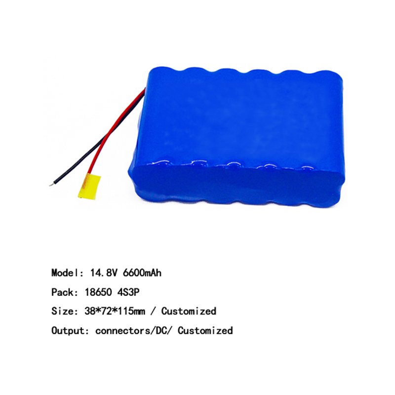 Light weight Li-ion 18650 4S3P 14.8volt 14.8v 6.6ah 6600mah lithium ion battery pack small rechargeable battery pack
