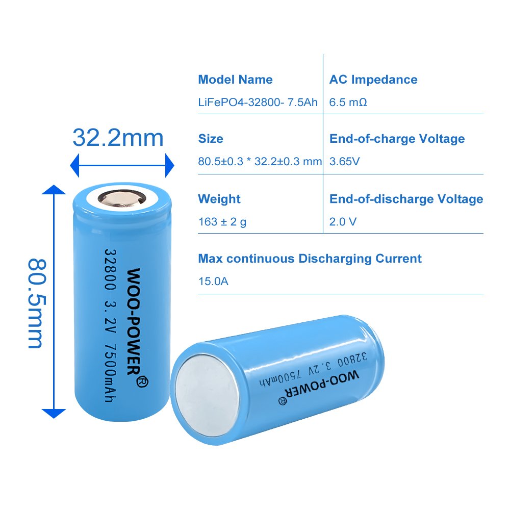 32800 lifepo4 battery cells 7500mah 3.2V Cylindrical Cells