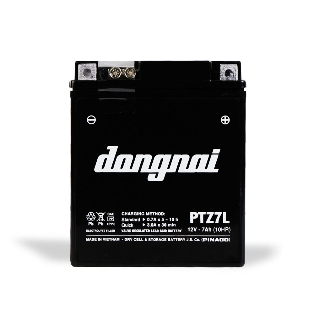 PTZ7L (12V - 7Ah) Dongnai High Quality Valve Regulated Lead Acid Battery For Motorcycle Made in Vietnam