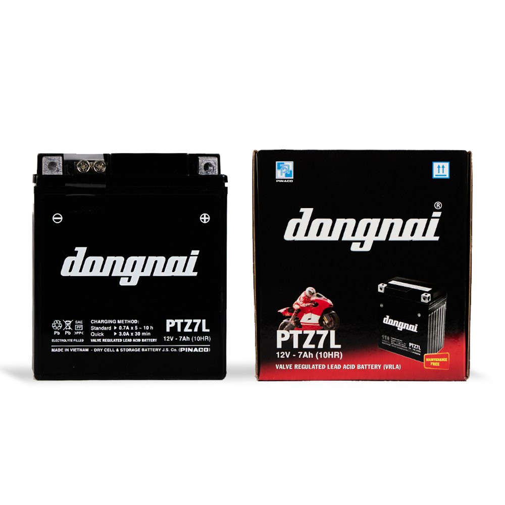 PTZ7L (12V - 7Ah) Dongnai High Quality Valve Regulated Lead Acid Battery For Motorcycle Made in Vietnam
