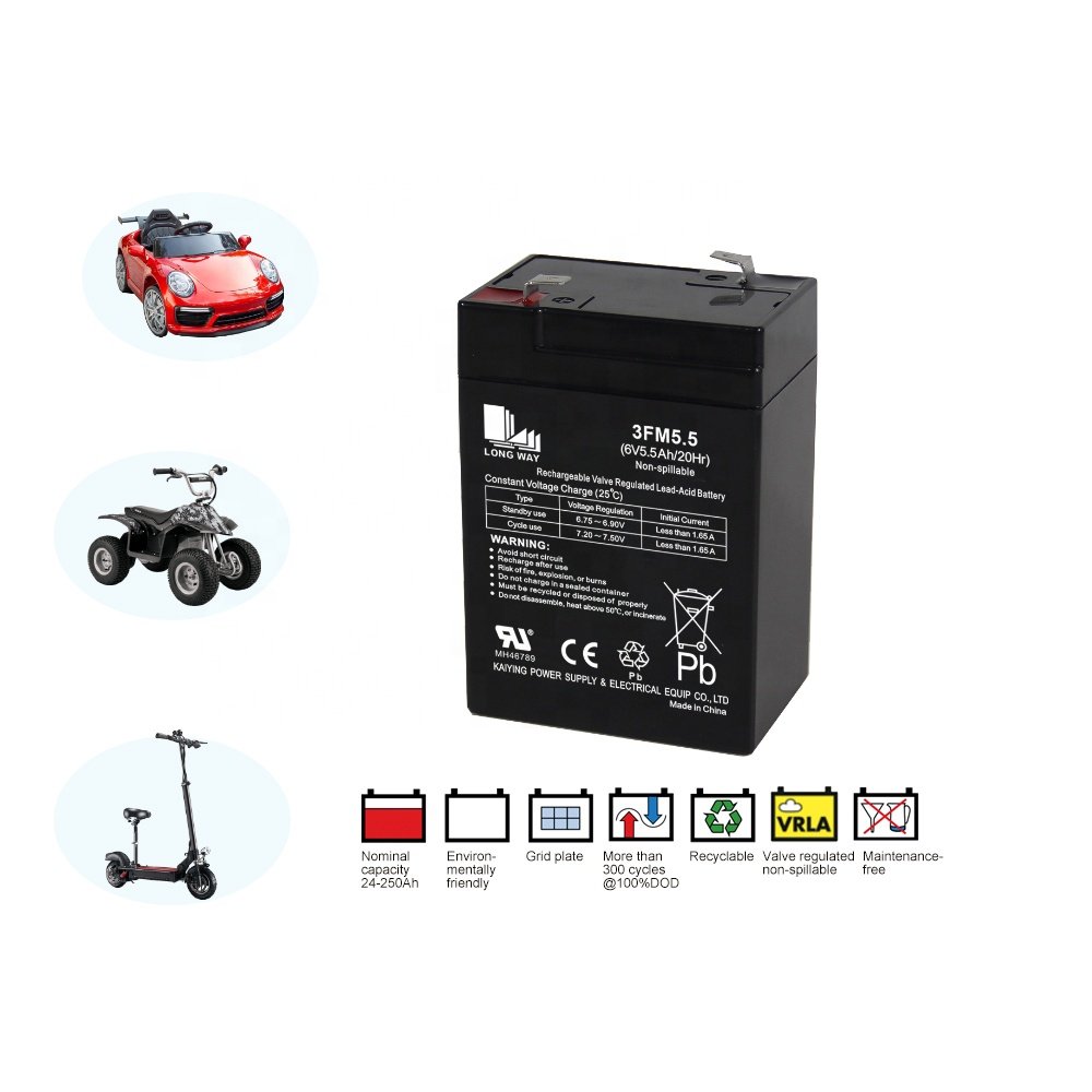 Hot selling 6V 5.5Ah Lead Acid Battery for Electrical toy car Electric scooter Children's electric cars