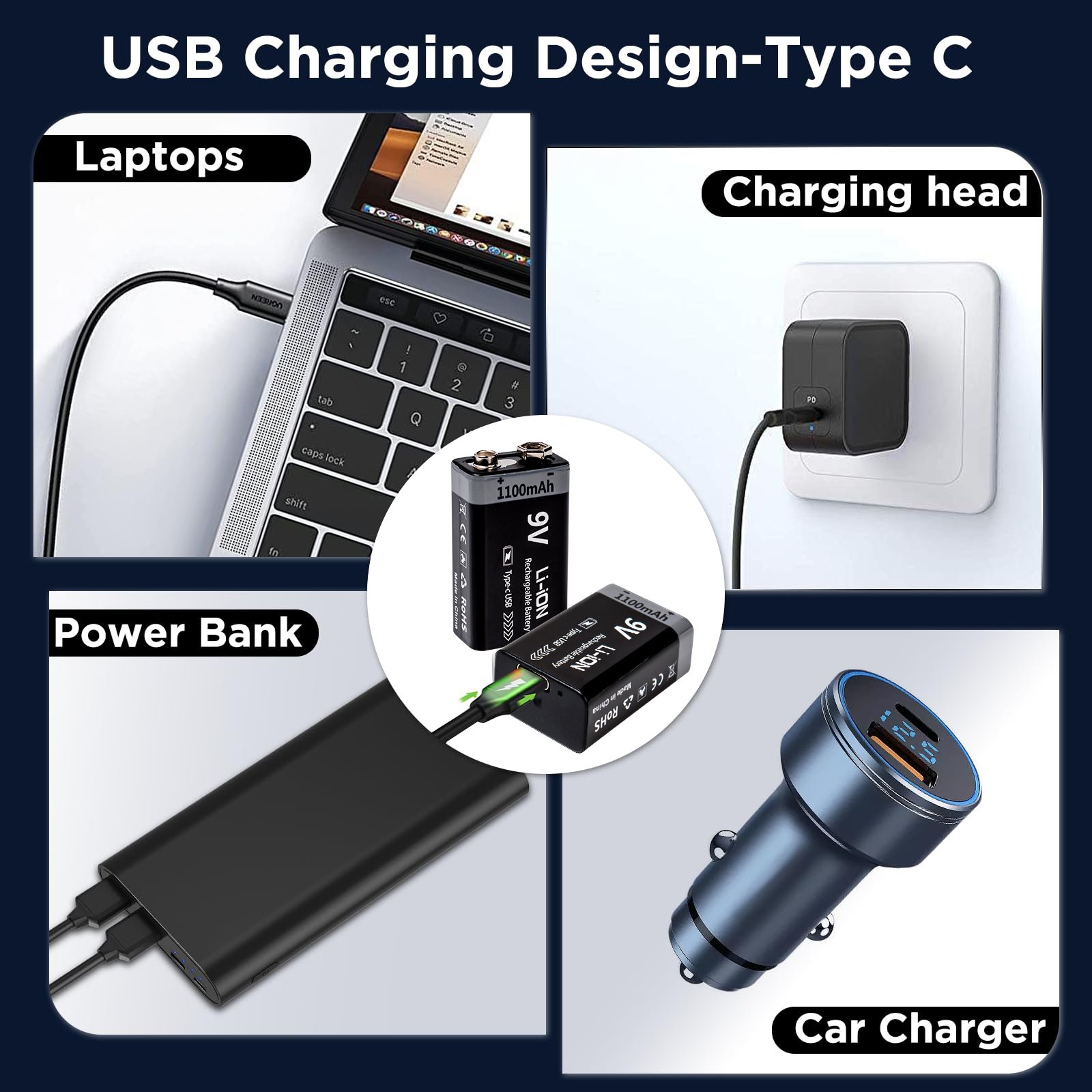 Fast delivery The new lithium battery 9V 1100MAH CE certification supports fast charging