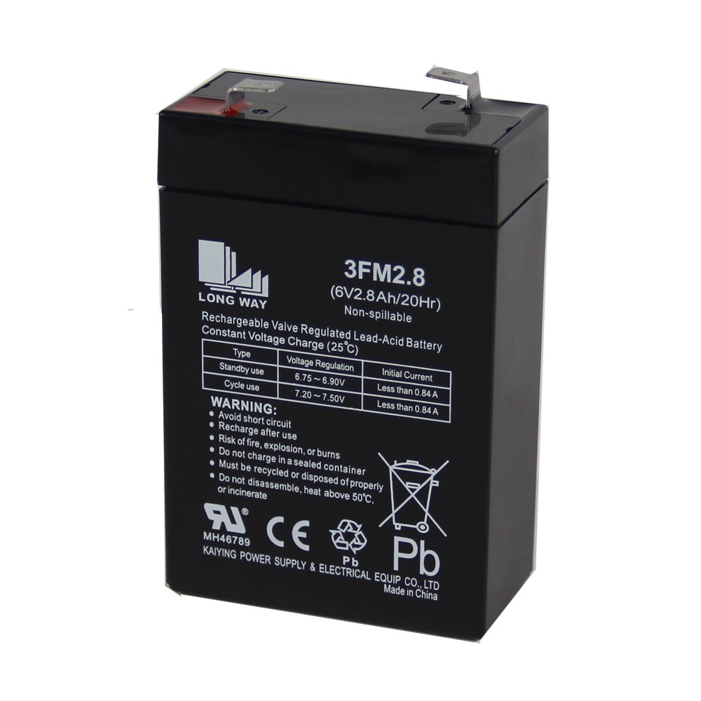 Safety reliable 6v2.8ah rechargeable lead acid battery for weighing scale alarm system