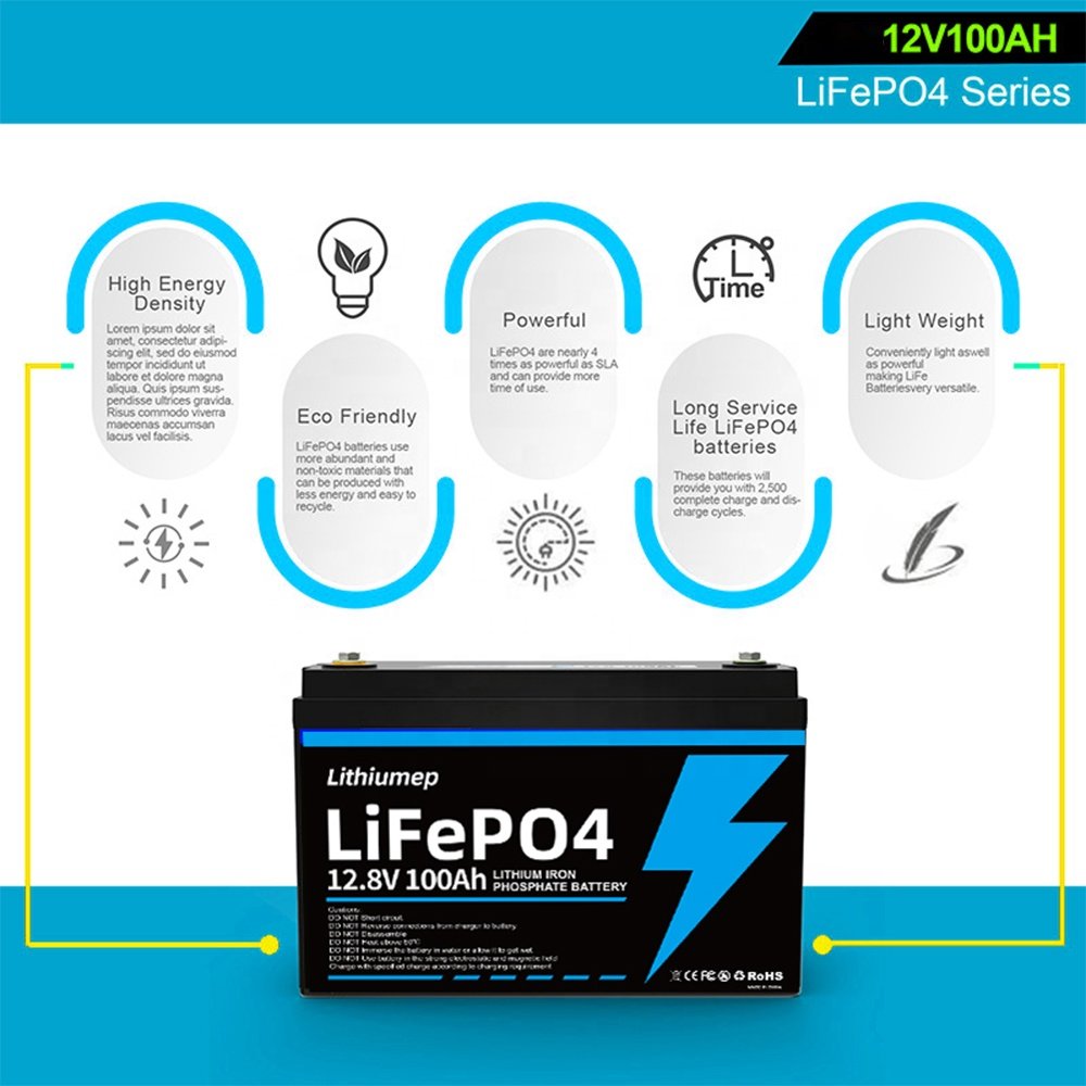 regular size instead lead acid batteries 12V 100AH lithium ion batteries lifepo4 battery