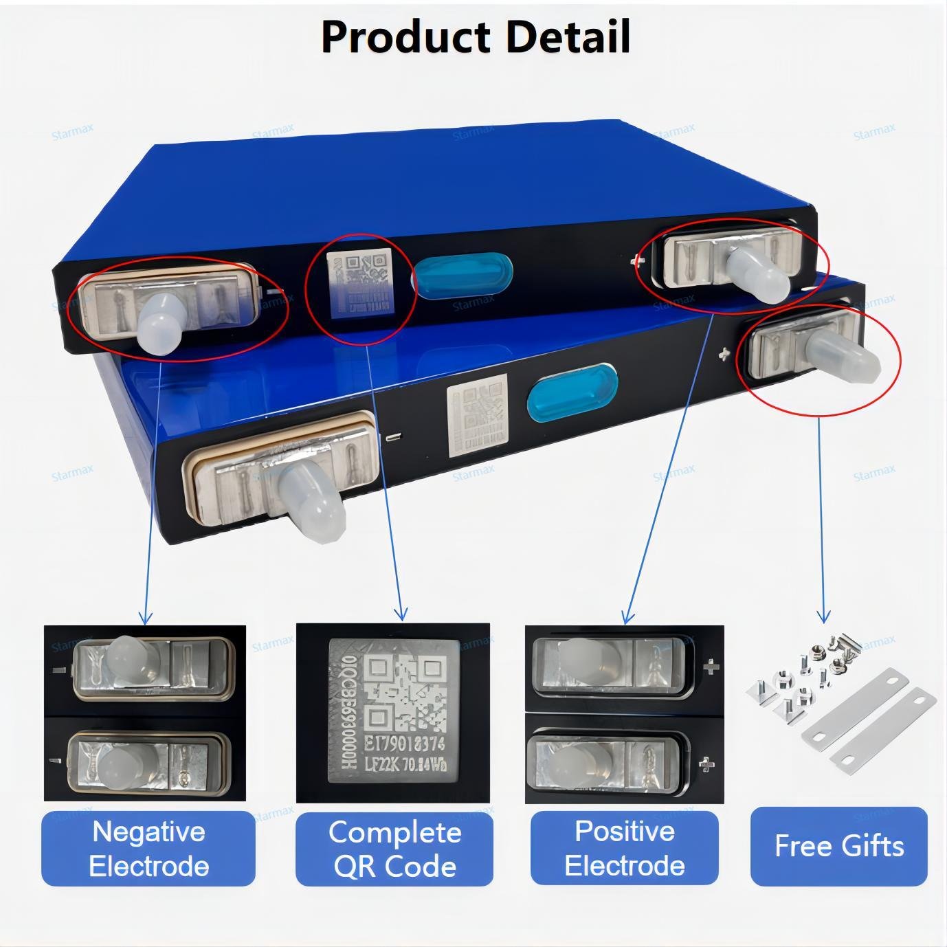 Starmax 3.2V 22Ah 25Ah LF22K LiFePO4 Battery Prismatic Cell Car Starting Power Car Audio Lithium Ion Battery