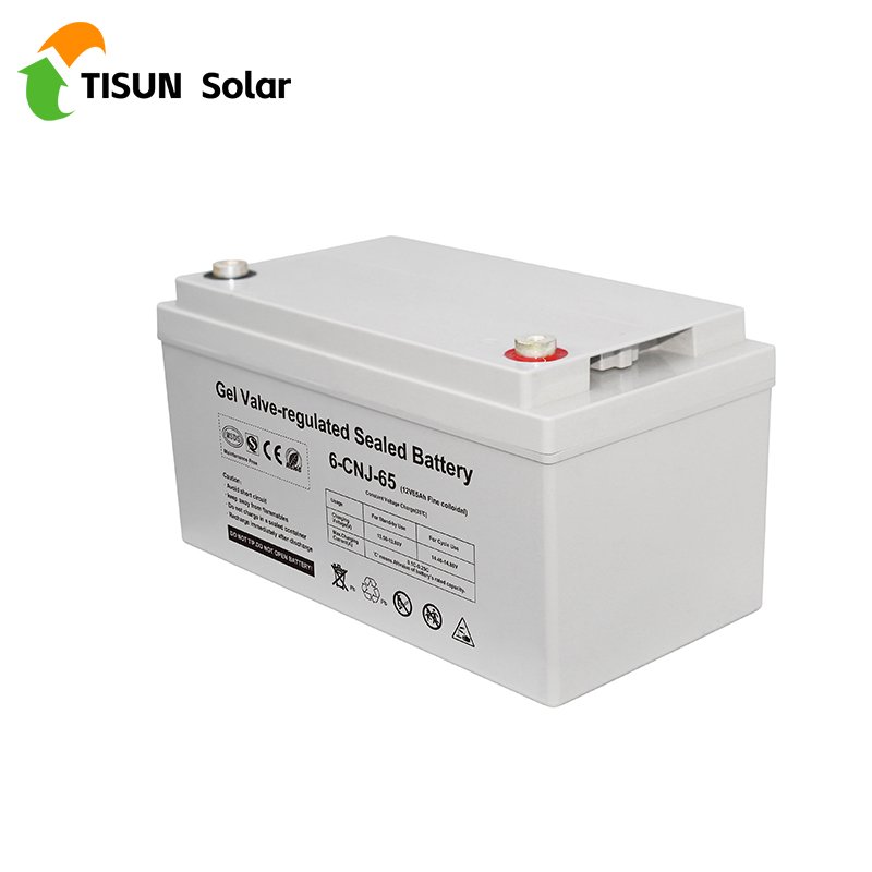 Tisun Gel Solar Battery 12V 65AH 100Ah 150Ah 200Ah 250Ah Deep Cycle Solar Lead Acid Battery System
