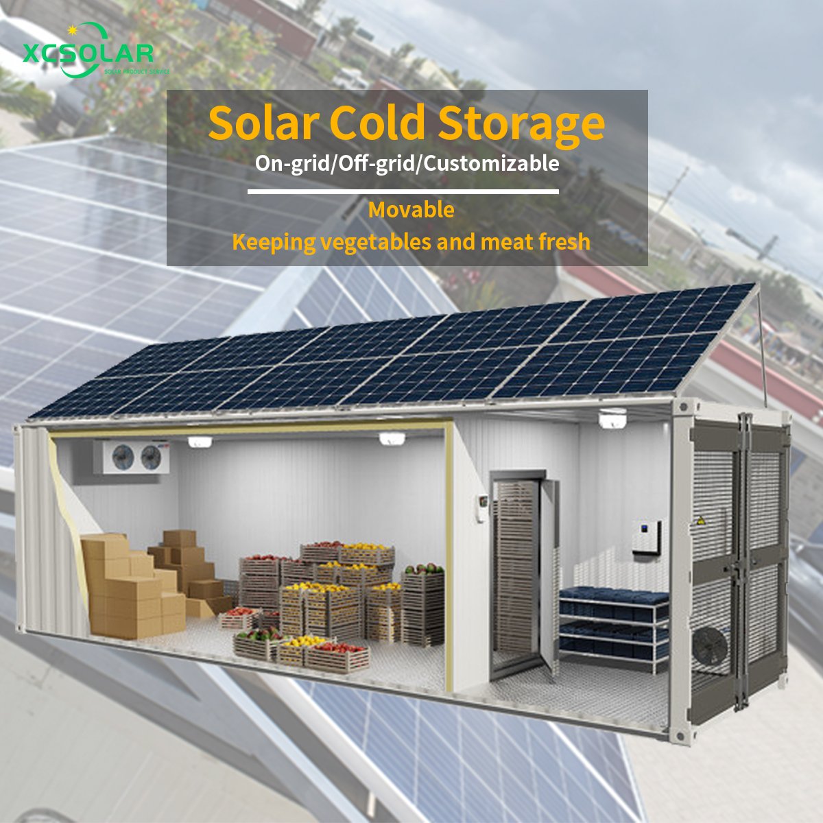 1MW Solar Power Plant 100KW 200KW 500KW On Grid Solar Energy System For Industrial Cold Storage Container