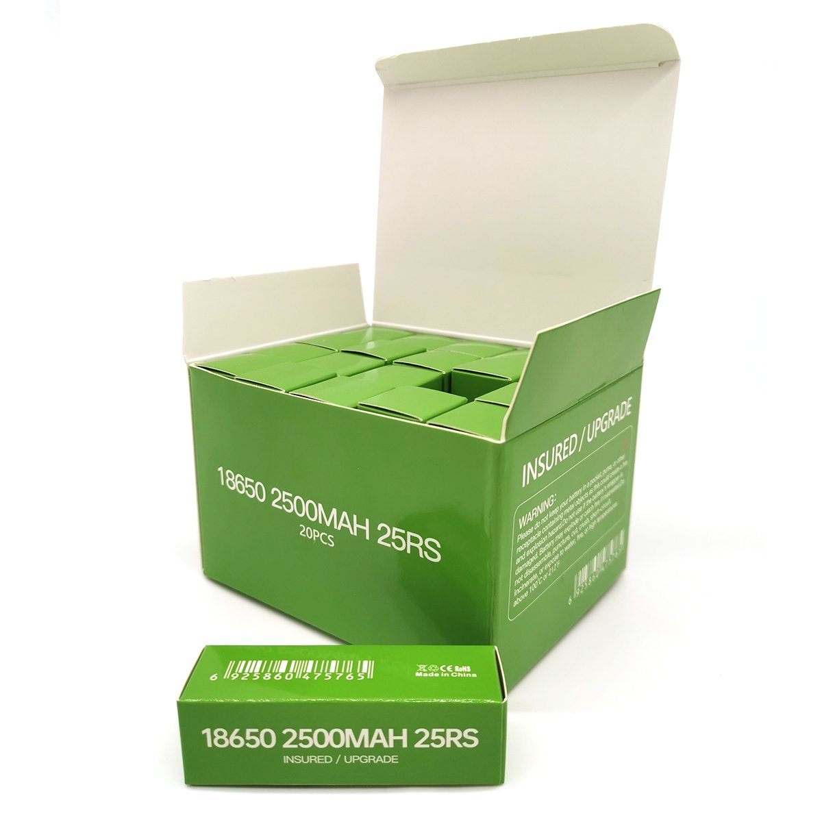 High Drain 2500mAh 3.7V Lithium ion Batteries 18650 Rechargeable Battery for Flashlight & Headlamp 18650 Li-ion Battery