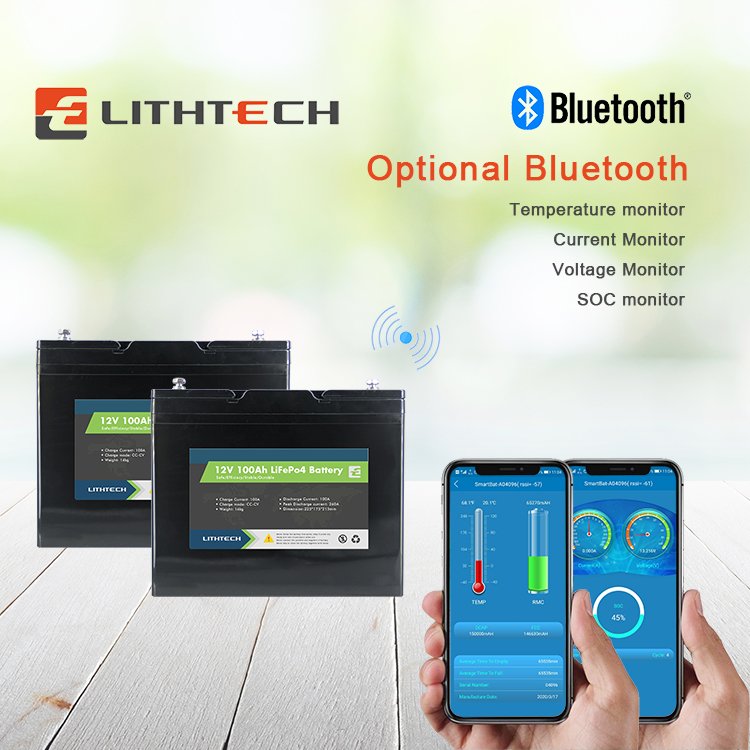LTC Bms Nominal Capacity Lifepo4 12V 100Ah Usv-Batterie Macht Sicher Batterie with Bluetooth