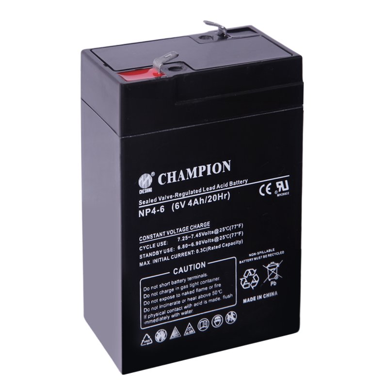Champion 2024 Hot Sale 6V 4Ah 600~800cycles rechargeable Waterproof Lead Acid Battery