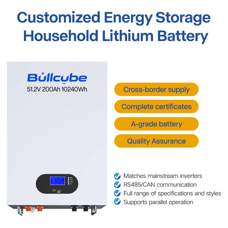 Bullcube 2.5kwh 5kwh 10kwh 15kwh lithium battery 48v 300ah wall mounted lithuim battery 48v 300ah 15kwh 100ah