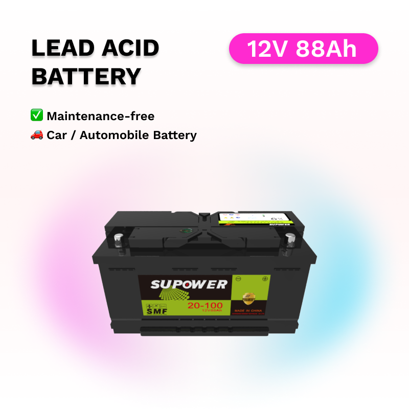 12V 88Ah lead acid battery OEM car maintenance-free battery SUPOWER 20-100