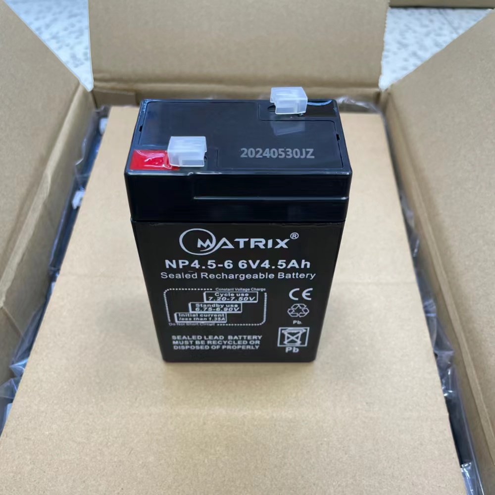 Matrix 6V4.5Ah Np4.5-6 Wholesale Fine Quality Toy Car Maintenance Free Lead Acid Battery Lighting Lead Acid Battery