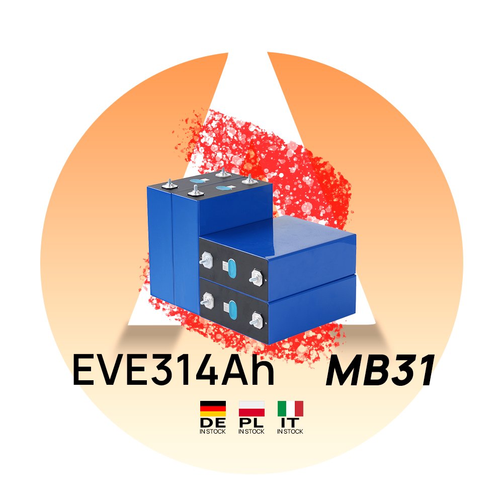 EVE330Ah MB31 HSEV LiFePO4 Lithium Cell 314Ah 3.2V 8000 Cycles LFP Lifepo4 eu Stock Lithium Ion Batteries