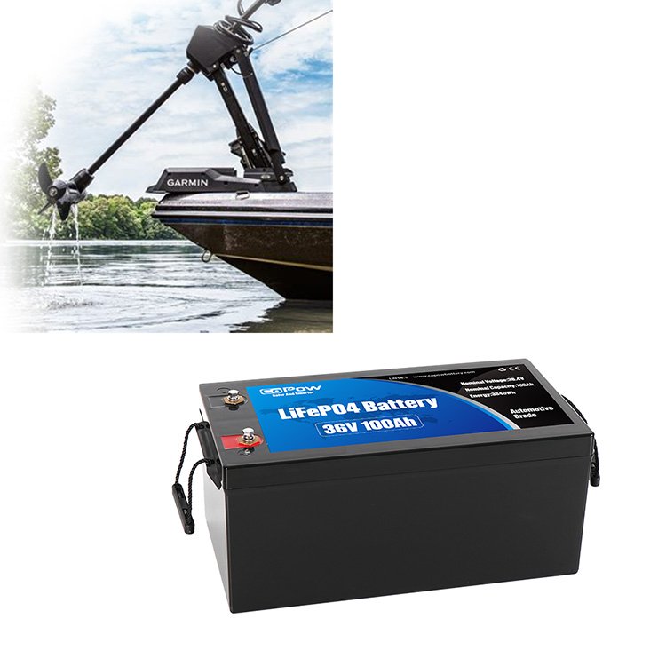 copow roypow 24V 200Ah Lifepo4 36v Battery for 80lbs-130lbs Thruster Trolling Motor Boat Outdoor