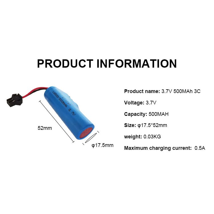Best Quality Promotional Lithium Ion Battery ICR14500 3.7v 500mah 700mAh 800mAh Li-ion Battery Pack 3.7V 18650 18500 14250