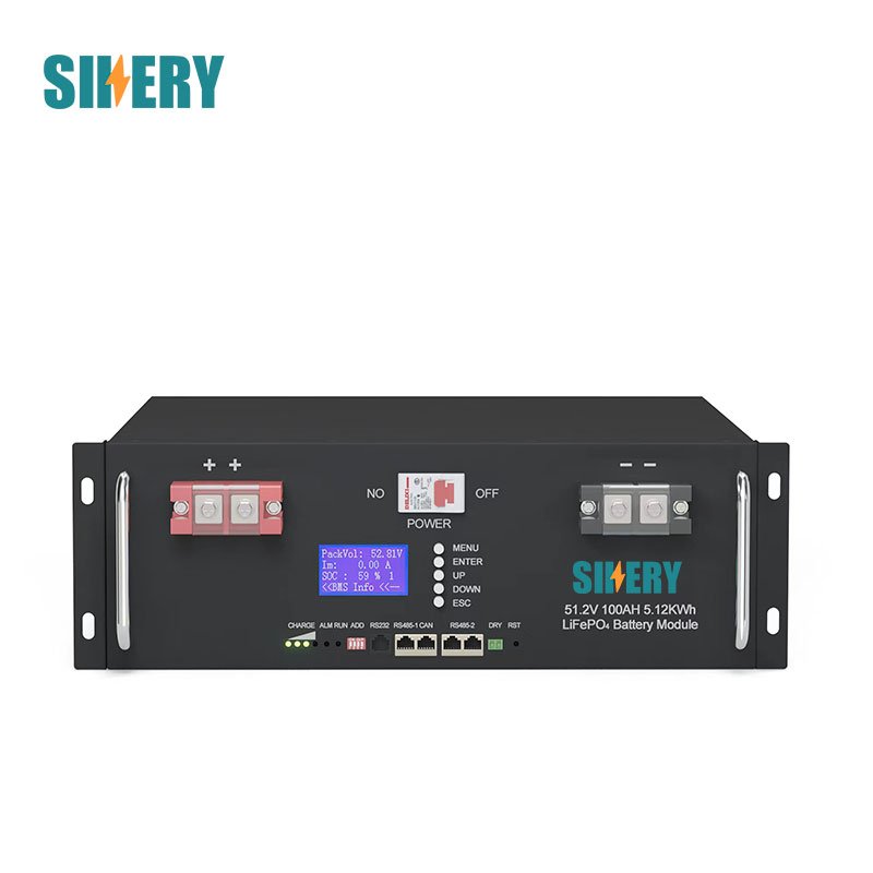 Sikery Solar Wind Energy Storage Rack Mounted 48V 51.2V 100ah 150ah 200ah Lithium Ion Battery Lifepo4 Battery Pack 6000 cycles