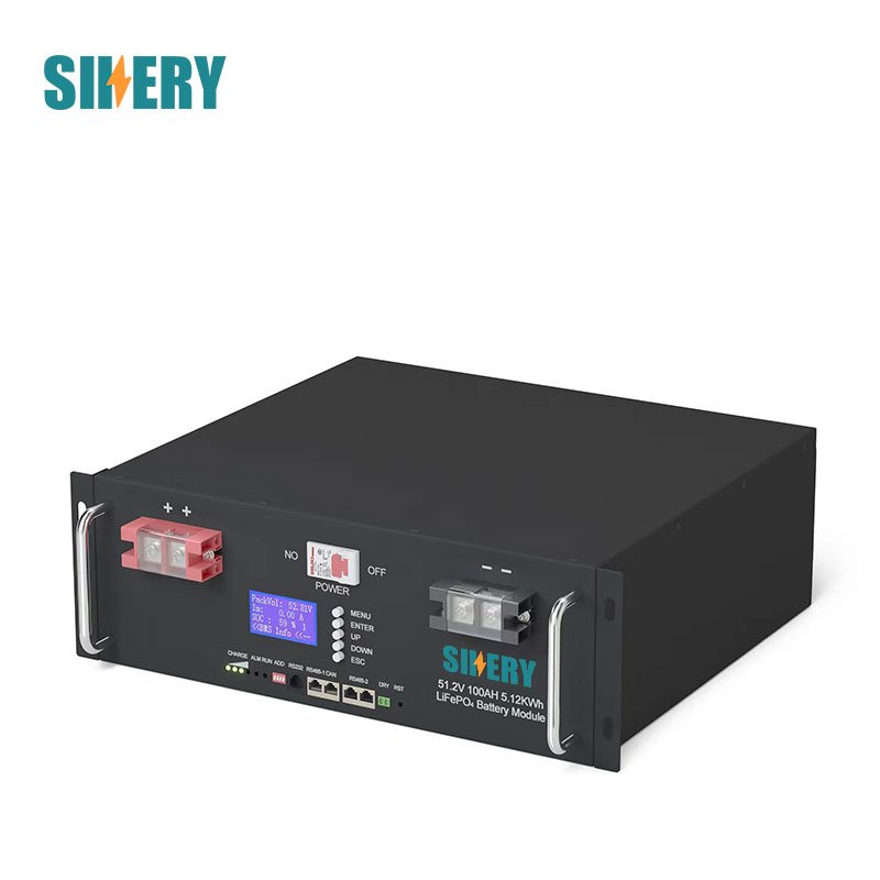 Sikery Solar Wind Energy Storage Rack Mounted 48V 51.2V 100ah 150ah 200ah Lithium Ion Battery Lifepo4 Battery Pack 6000 cycles