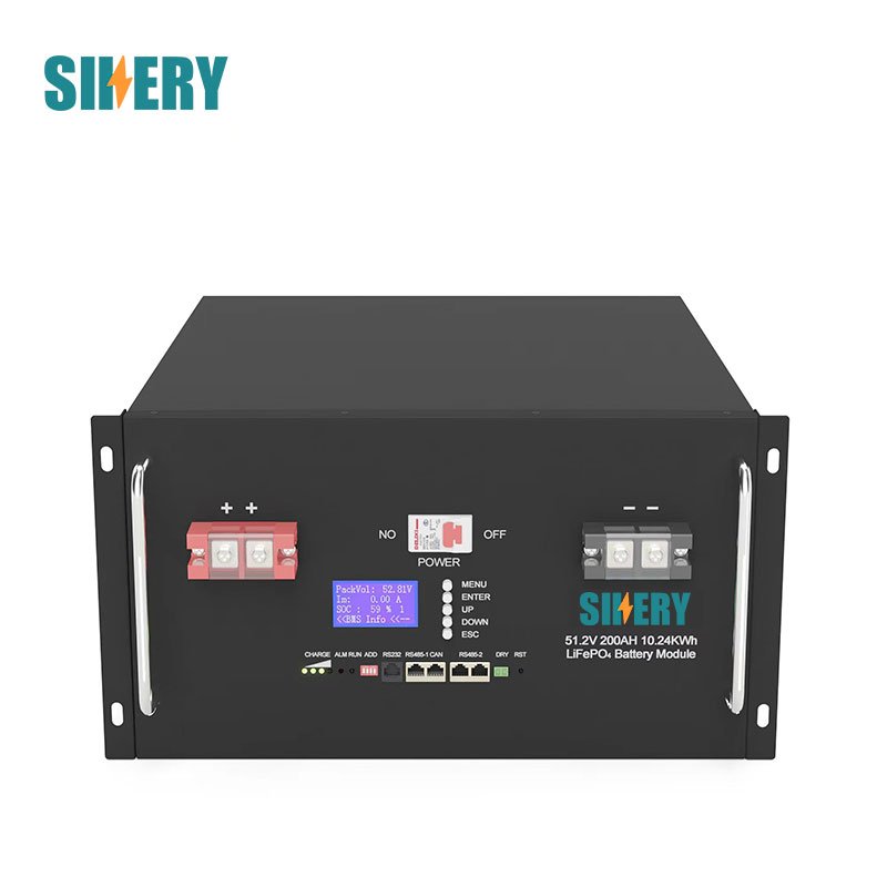 Sikery Solar Wind Energy Storage Rack Mounted 48V 51.2V 100ah 150ah 200ah Lithium Ion Battery Lifepo4 Battery Pack 6000 cycles