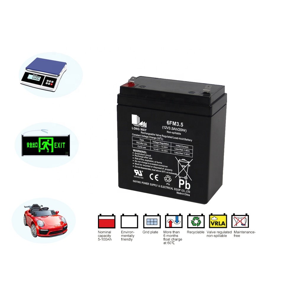 E-bike Electric Bicycles Scooter Power Supply Vrla 12v 3.5ah Lead Acid Batteries