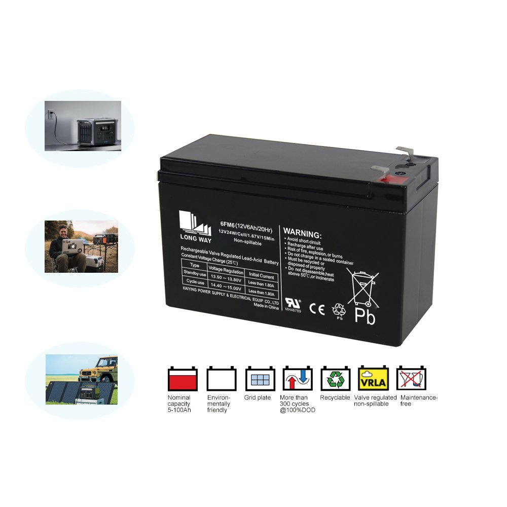 High Rate Energy density 12V6ah 6FM6 UPS electric power system used float charging backup Lead acid battery
