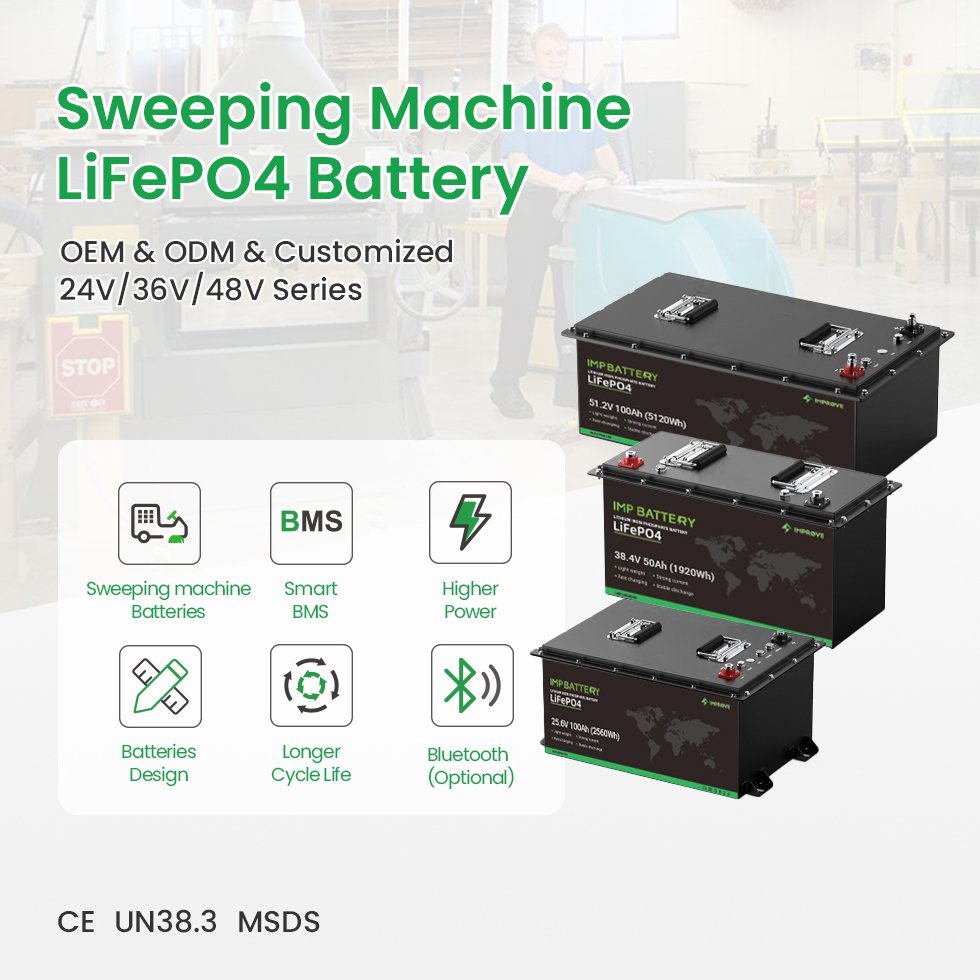 Factory LiFePO4 lithium battery 24v 36V 100ah 105ah 150ah 200ah for electric rotary floor scrubber sweeper machine