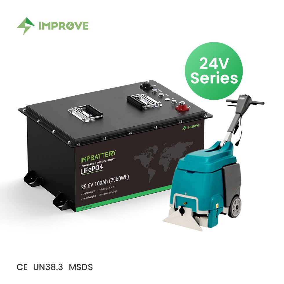 Factory LiFePO4 lithium battery 24v 36V 100ah 105ah 150ah 200ah for electric rotary floor scrubber sweeper machine
