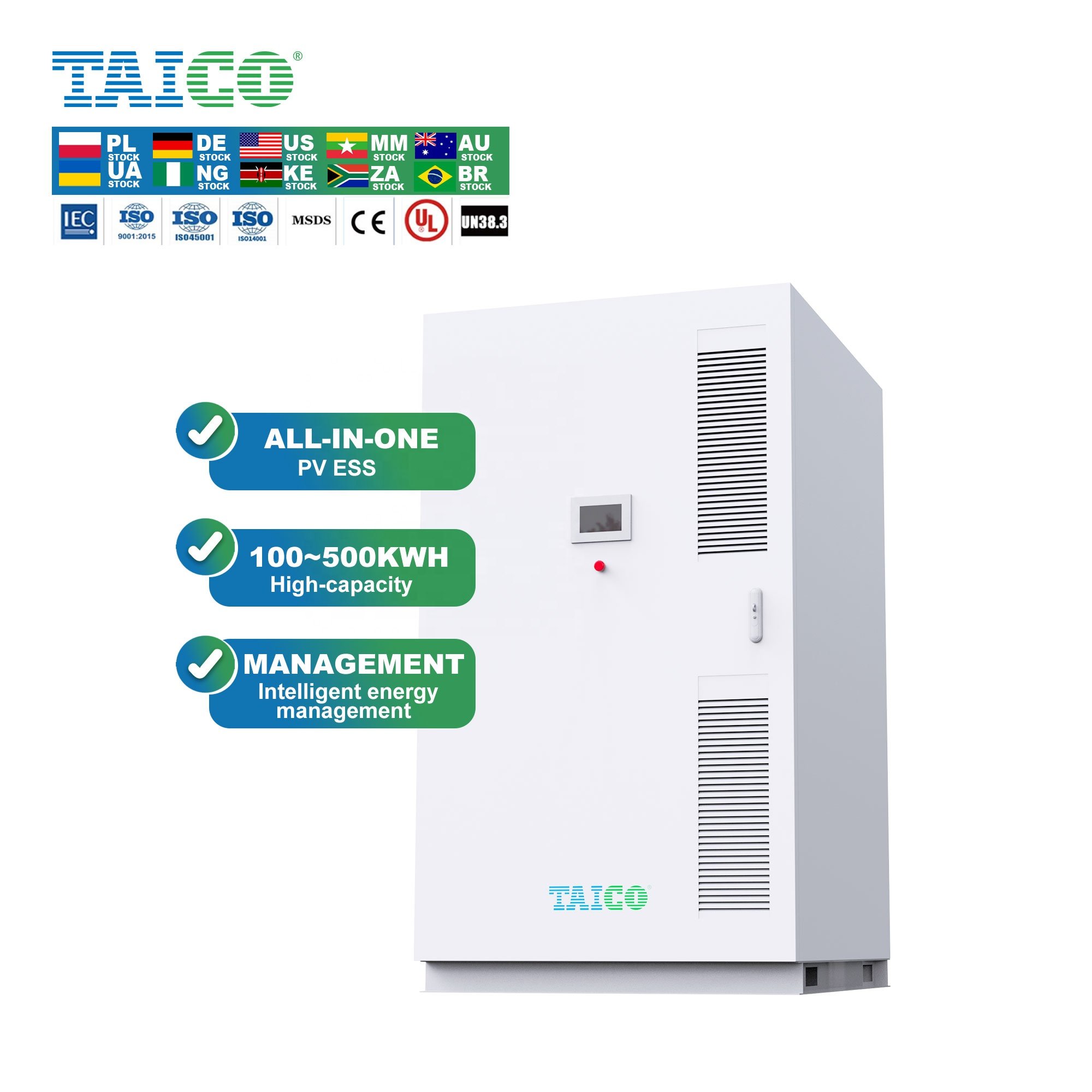 OEM lithium-ion batteries high voltage 60kw 100kw 200kw 500kw industrial commercial energy storage system 50kwh lifepo4 battery