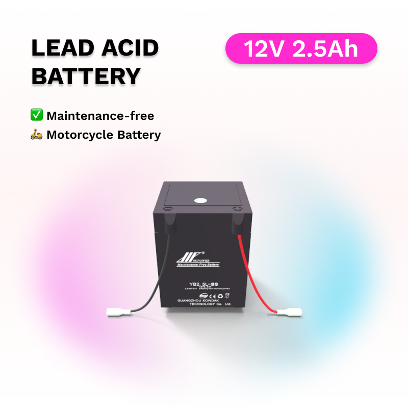 12V 2.5Ah lead acid battery OEM motorcycle maintenance-free battery SUPOWER YB2.5-BS