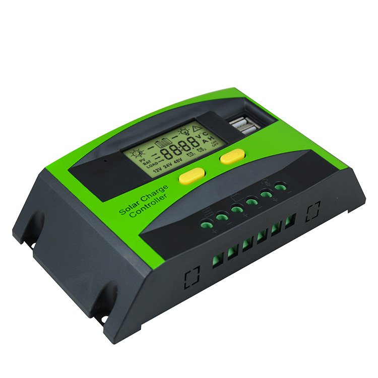 Auto PWM Solar Panel Charge Controller New Design Panel Battery Power 20AMP 30A 2 USB LCD Intelligent 12V 24V Lead Acid Battery