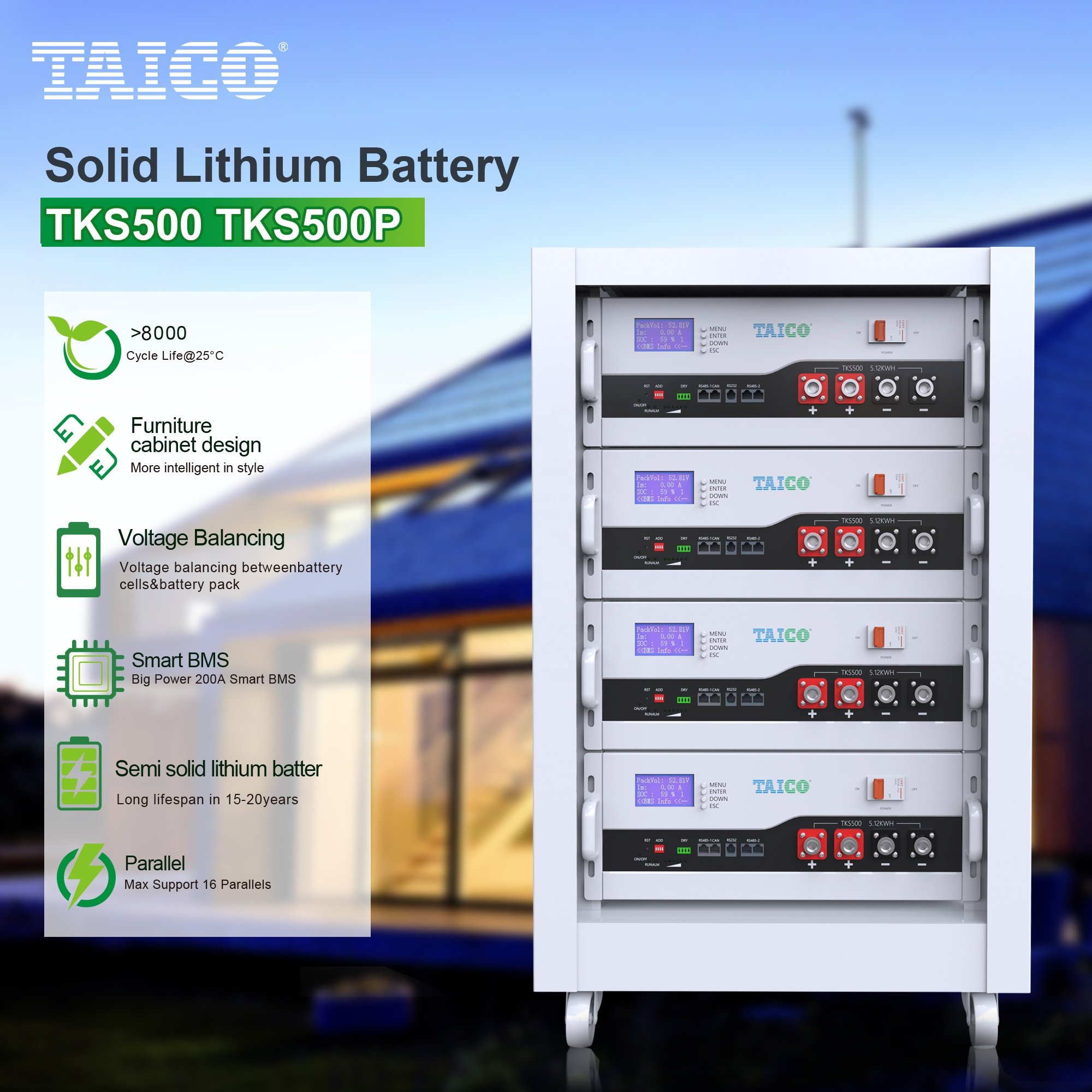 48v 100ah wall mounted 5kw lIfepo4 battery ion home solar energy storage battery