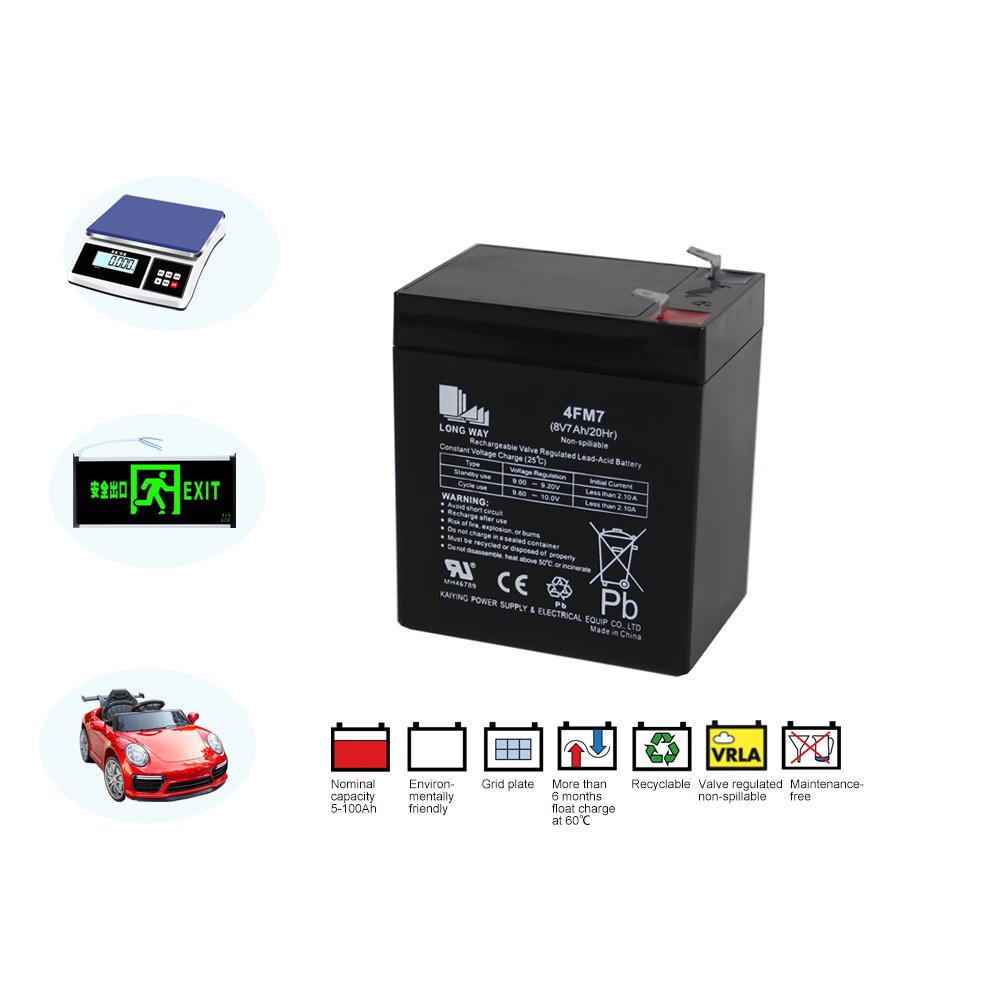 Long Service Life deep cycle series Battery 8V7ah 4FM7 Maintenance Free Lead acid batteries for Sound Speaker System