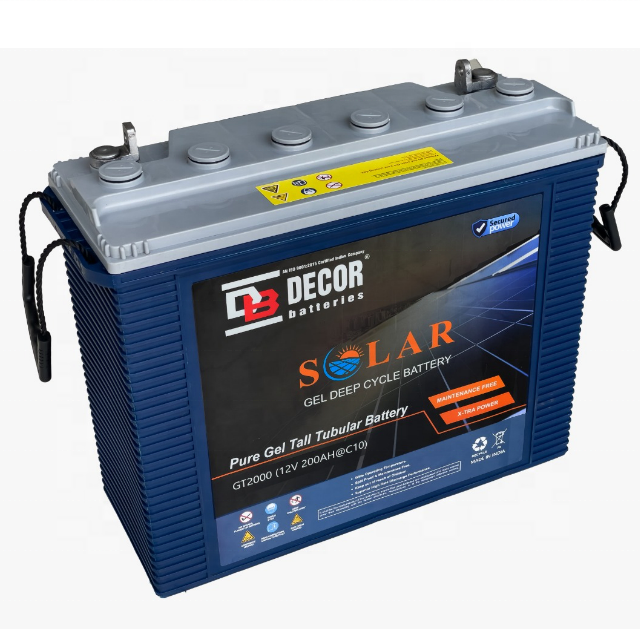 GT2000 12-Volts 200AH C10 Solar Gel Battery Made in India Maintenance Free for Solar Energy Storage Systems