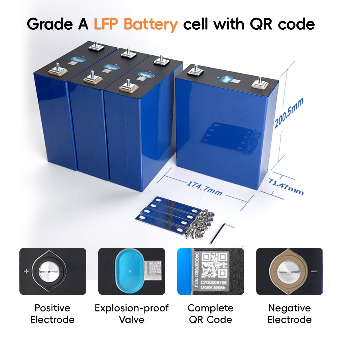 Europe US Grade A EV LF280K V3 V2 Version 6000 cycles lifepo4 280ah 320ah 3.2v 200ah 310ah 304ah lifepo4 battery cell