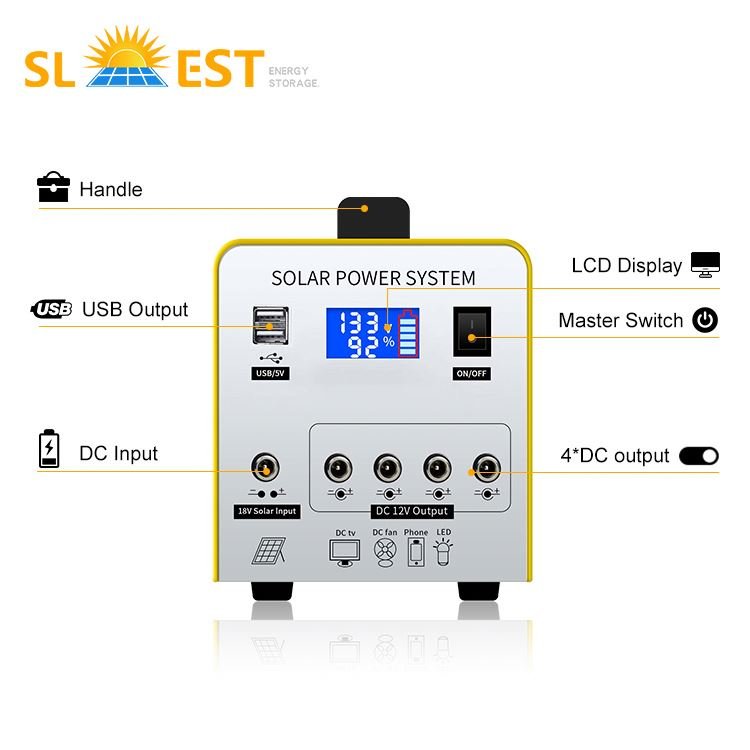Lead Acid Battery Solar Energy System With Bulbs Home Lighting Phone Charger Power Station With Solar Panel For Outdoor