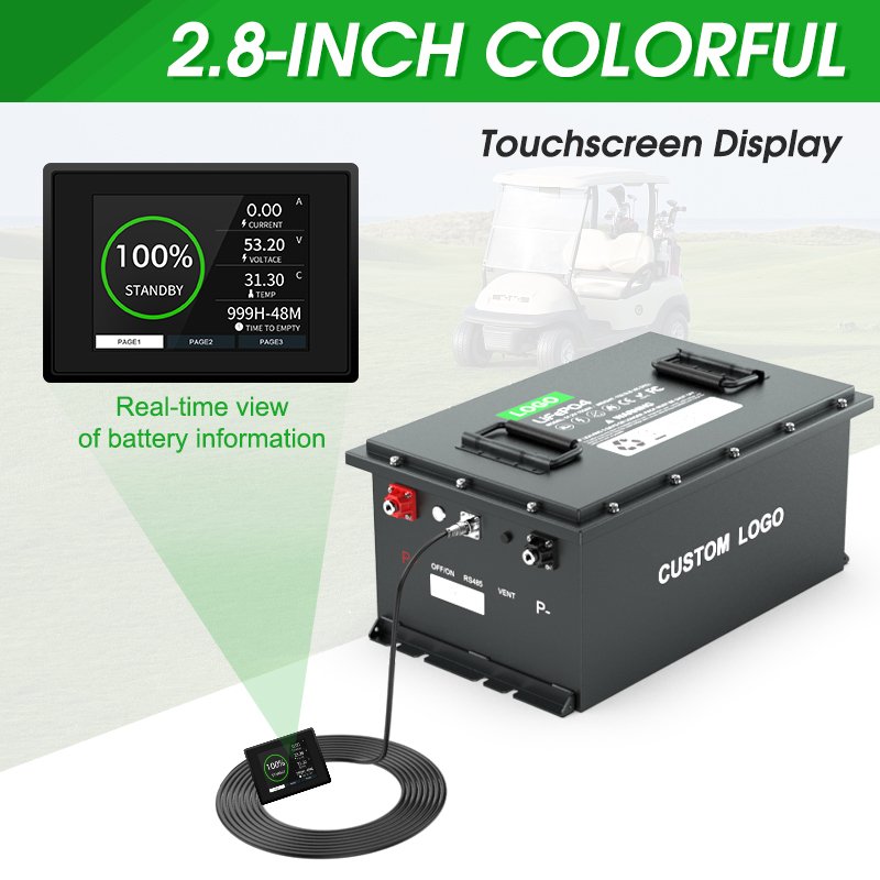 US Stock 48 51.2v Golf Cart Battery ODM Lithium Iron Phosphate High Voltage Lifepo4 Lithium Battery for Golf Carts