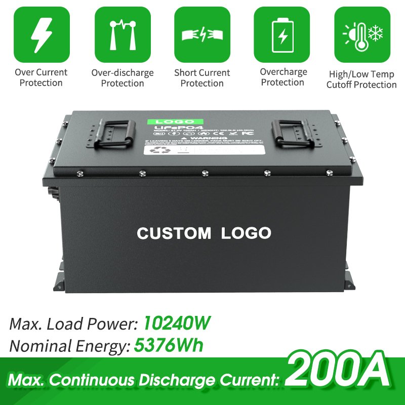 US Stock 48 51.2v Golf Cart Battery ODM Lithium Iron Phosphate High Voltage Lifepo4 Lithium Battery for Golf Carts