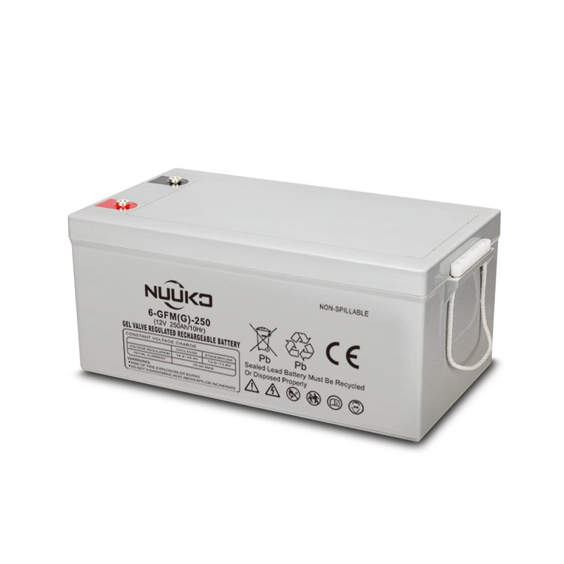 2023 NUUKO High Quality 12v 150ah 200ah 250ah GEL battery for solar panel battery system Deep Cycle Lead Acid Battery China 58KG
